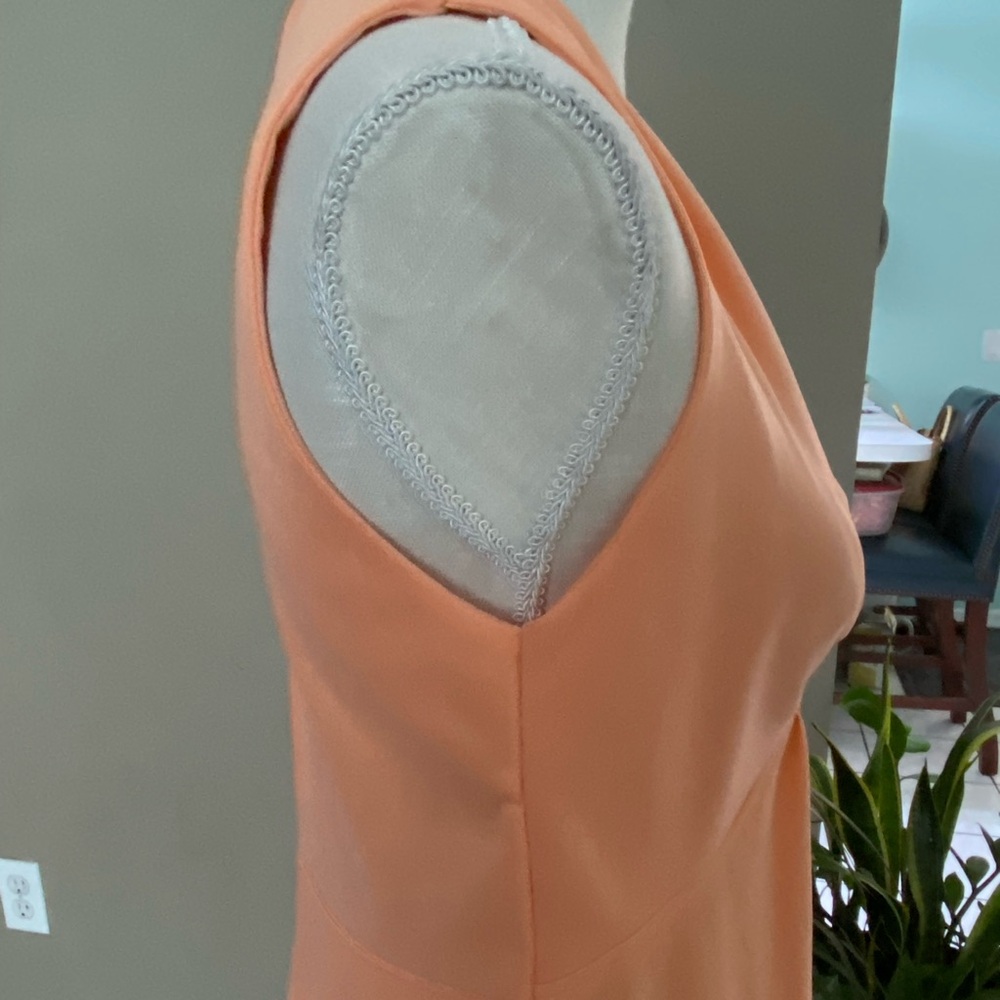 Vintage 2 pc Halter Dress Gown Jacket 70s Knit JC Penneys Coral Embellished 70s - Picture 10 of 16